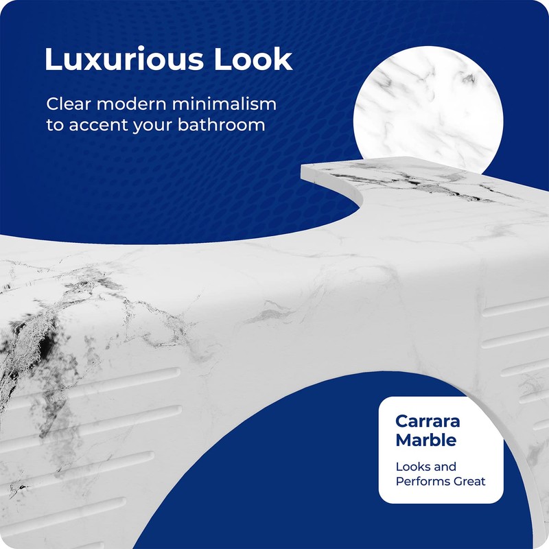 Squatty Potty Carrara Marble Toilet Stool, Gray, 7 Inch Height