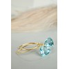 Aquamarine Blue Quartz Trillion 14k Gold Plated Sterling Silver Earrings