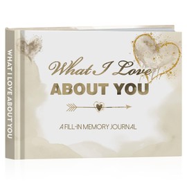 Artmag What I Love About You Journal, A Fill-in Memory Journal Gifts for Couples, Her and Him Anniversary Christmas Stocking Stuffer (Beige)
