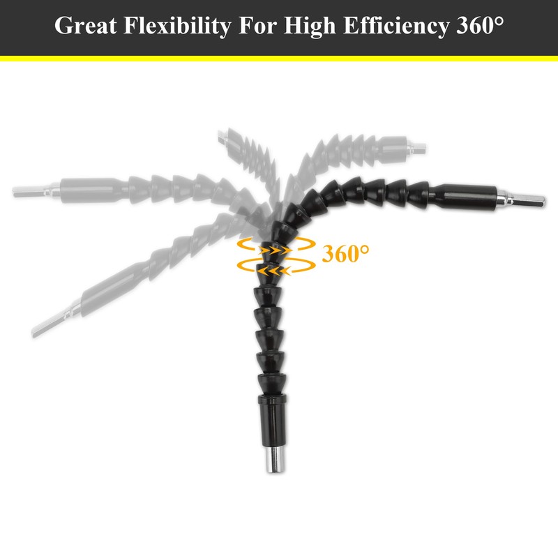 PRIDE&CRAFT 4Pcs Flexible Drill Bit Extension 11.6 Inch Flex Screwdriver