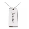 N/A MINI DOG TAG CUSTOM NAME NECKLACE: STERLING SILVER, 24K