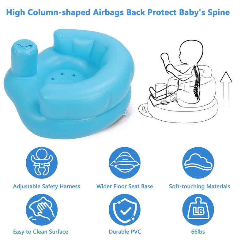 Inflatable Baby Chair Safe Built in Air Pump Soft PVC