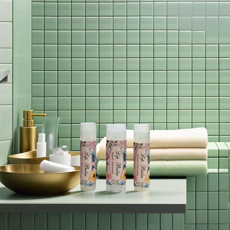 WRAPWAVE Premium Lip Balm Tube Labels - Durable Waterproof &