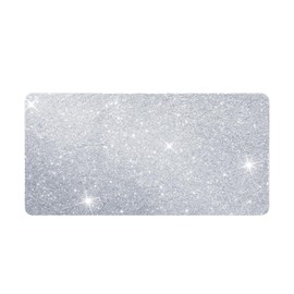 CAIZISHEN Silver Door Mat Bling Glitter Sparkly Front Back Door Mat Rug for Outside Entry and Indoor Home Decor Rubber Doormats (Real Glitter not Print)-15.7x31.5 inchs