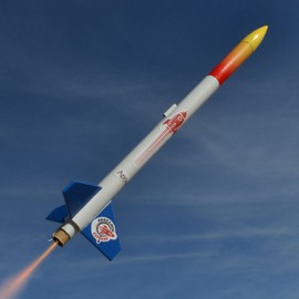 Apogee Research Express Rocket Kit - Model Rocket - Easy-to-Build - Wooden Fins - Red, Blue - Teen