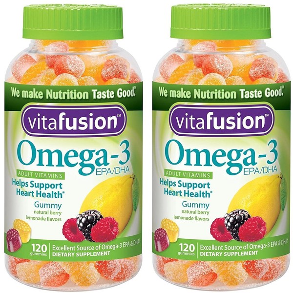 Vitafusion snuKhr Omega 3 Gummies, 120 Count (Pack of 2)