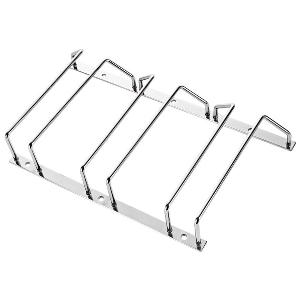 Dianoo 18cm ワイングラスラック キャビネット下、ワイングラスホルダー、ハンギングステムウェアラック、メタルクローム仕上げ、3列