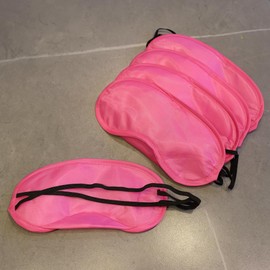 (Pack of 5) RHINORO Sleep Eye Masks, Rest Eyemasks, for Travel Nap Rest Camping (More Colour Options) (Pink)