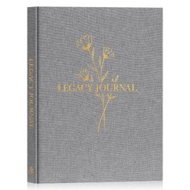 Lanpn Memory Book for Grandparents Fathers, Legacy Journal Family Tree Memory Diary Life Story Memory Keepsake Guided Journal, Write Your Biography, Gifts for Grandpa Grandma, Grey