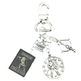 The Iliad Homer Clay Mini Book Bag Purse Backpack Clip Key Chain Ring Carabiner Clasp Trigger Snap