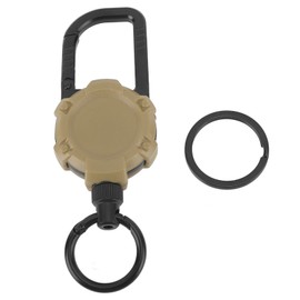 Magnetic Retractable Keychain Stainless Steel Wire Easy Pull Buckle Carabiner Key Chain Tan