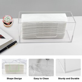 1Pack Acrylic Paper Towel Dispenser, Napkin Holder for Bathroom, Kitchen & Countertop – Paper Towel Holder Z-Fold/C-Fold/Multi-Fold Holder, Shatter-Resistant & Space-Saving (1)