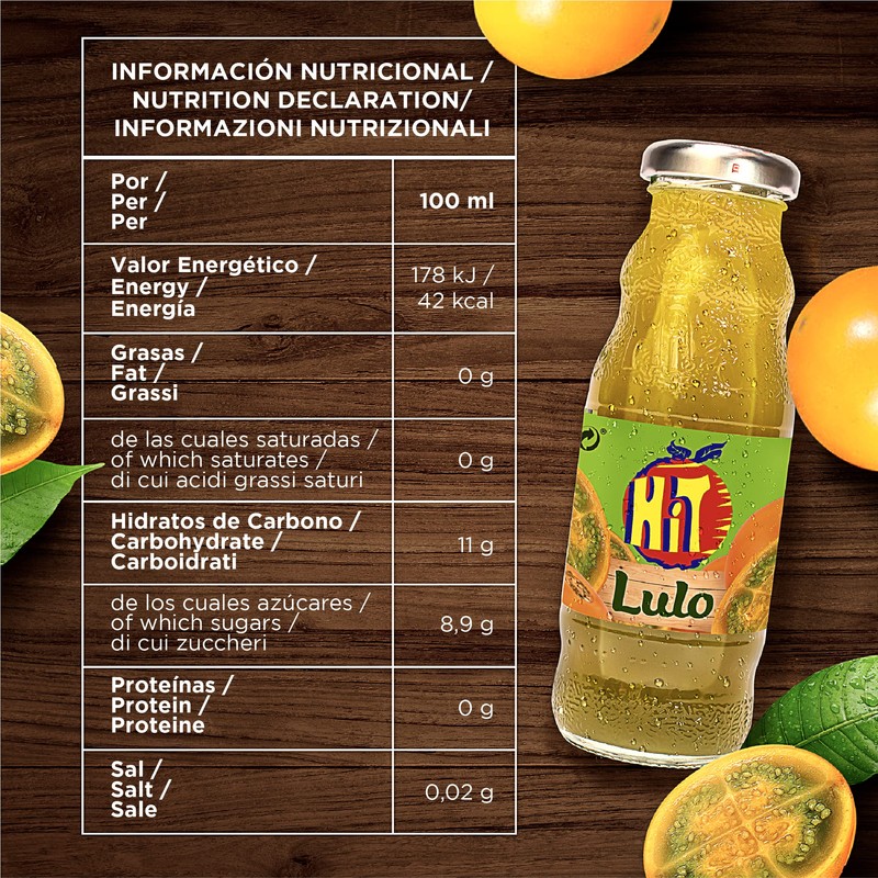 HIT Jugo Sabor Lulo 237 ml. - 6 Pack/Juice Lulo
