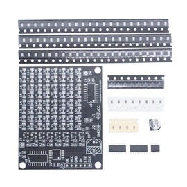 LED Welding Practice Board Kit,DX-TP16 64 SMD LED Electronic DIY Training Kit for Beginners Learning