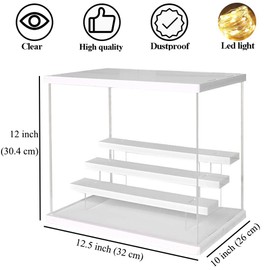 DuvinDD Acrylic Display Case Figure Display Case for Collectibles Clear Action Figure Stand Shelves Countertop Acrylic Organizer Showcase Dustproof Protection Home Storage Box (12.5x10x12 inch)