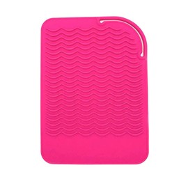 Heat Resistant Mat for Curling Iron, Flat Irons and Hair Straightener Hair Styling Tools 9" x 6.5", Food Grade Silicone, Pink