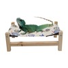Dnoifne Reptile Hammock Swing Hanging Bed, Wooden Lizard Bed, Reptile