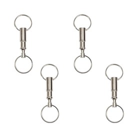 EDOBLUE 4 Pack Quick Release Detachable Pull Apart Keychain Pull-Apart Silver Key Ring Seperate Chain Lock Holder Convenient Accessory Gift for Keychain