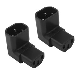 Powice IEC Socket C13 to C14 Plug, 90 Degree Downward, Angled IEC Power Cable 3 Pin 250 V 10 A Socket for PDU Computer HDTV