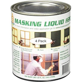 ASSOCIATED PAINT Available 157026 80-400-4 H20 Masking Liquid, 1 Quart, Clear (Four Pack)