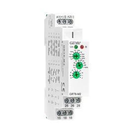 GEYA 10A Multifunctional Delay Time Relay 10 Function Choices AC/DC24V-240V 2 Output Control Relay with DIN Rail Mount (GRT6-M2,AC/DC24V-240V)