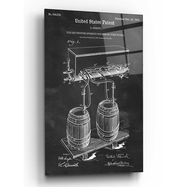 Epic Art 'Beer Barrel Blueprint Patent Chalkboard,' by Acrylic Glass