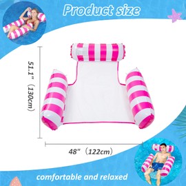 SHENGMEI Large Pool Inflatable Chair 2 Pack, Inflatable Pool Floats for Adults Kids Swimming Pool, Hammock Floating with Bottom Mesh, Inflatable Pool Bed Water Lounge Party Toys (dark blue + red)