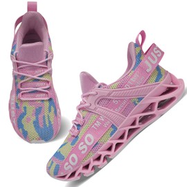 Wonesion - Zapatillas deportivas antideslizantes para mujer, N Camouflage Pink, 8 US