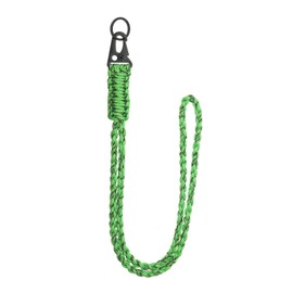 YELARXI Paracord Lanyard, 550 Keychain Lanyard Heavy Duty Necklace Keychains Braided Wrist Strap for Men Women Outdoor Activity Survival Keys Whistle Rope ID Badges (Grass Green