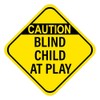 Caution Blind Child At Play, Sign Neighborhood Metal Tin Sign