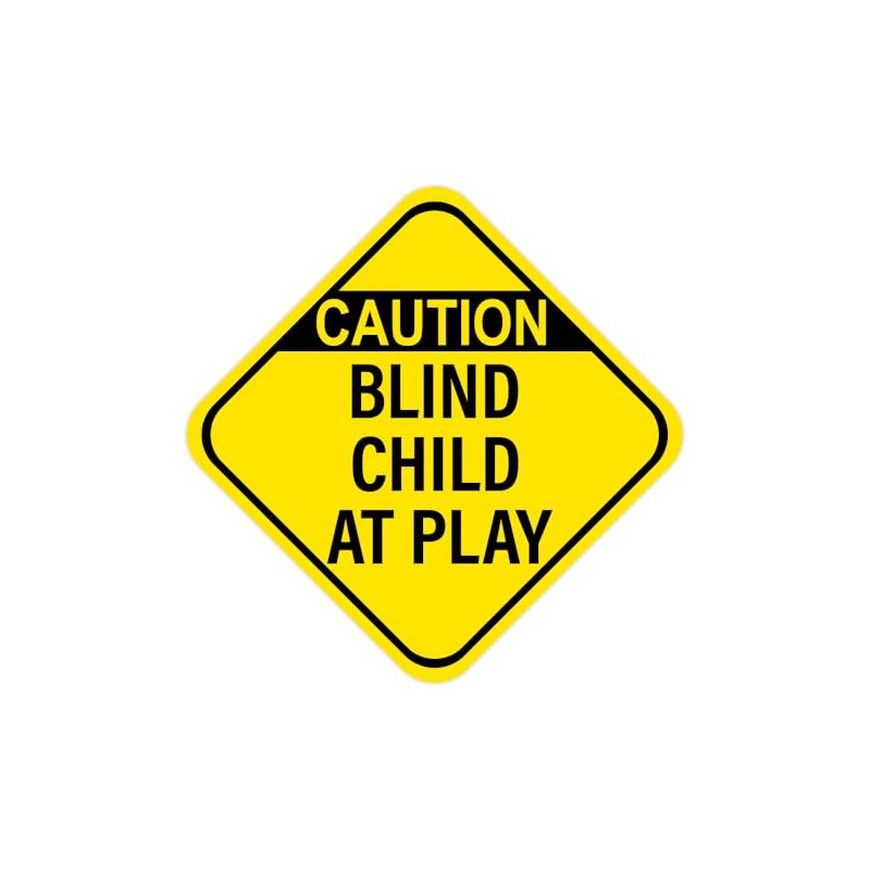 Caution Blind Child At Play, Sign Neighborhood Metal Tin Sign