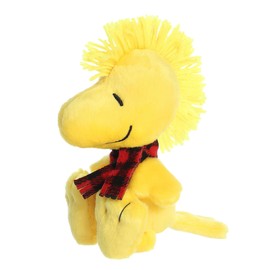 Aurora® Festive Peanuts® Winter Plaid Woodstock Stuffed Animal - Classic Characters - Lasting Memories - Yellow 6 Inches