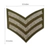 Cute-Patch Big Sergeant Stripes Silver Army Military Embroidered Iron on