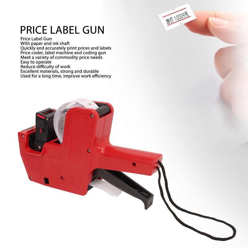 Price Label Gun Small Tag Sticker Maker Machine Red with