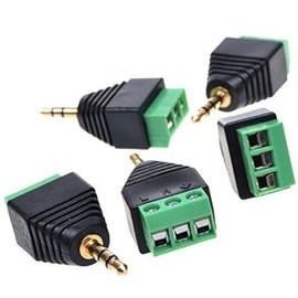 YTYKINOY 5 Pieces 3.5mm (1/8inches) Stereo Audio Male to AV 3-Screw Terminal Female Phoenix Adapter Connector