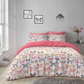 GC GAVENO CAVAILIA Butterfly Duvet Cover (135x200 Cm) - Microfiber Printed Bed Sets - Single Bedding & Linen With Pillowcases - Hypoallergenic Quilt Cover Set