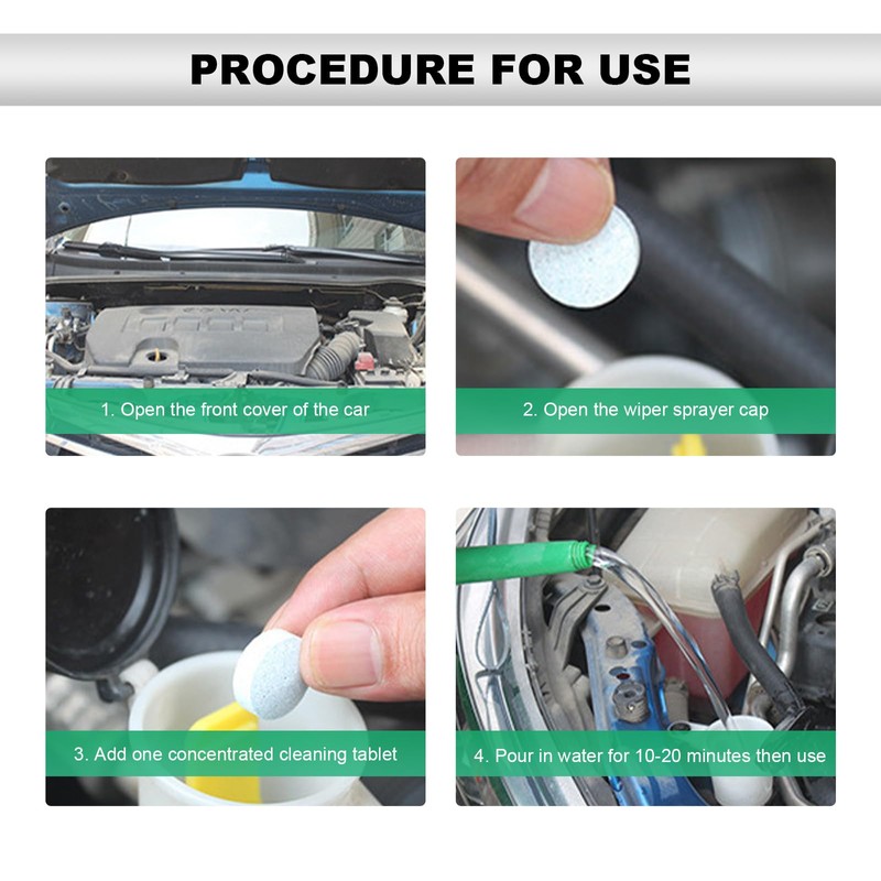 NYTKL 100 PCS Car Windshield Washer Tablets, Windshield Wiper Fluid