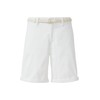 s.Oliver Shorts with Braided Belt and Garment Dye, White, 42