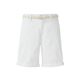 s.Oliver Shorts with Braided Belt and Garment Dye, White, 42