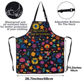 Mexican Kitchen Apron Spanish Mom Gifts Latina Mom Apron Mas Sirve El Que No Estorba Latino Kitchen Apron (MAS SIRVE UK2)