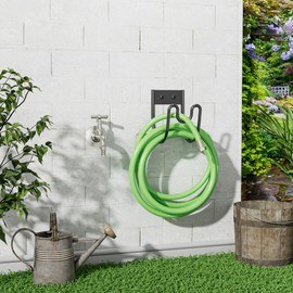 Josmimic Metal Garden Hose Holder - Wall Mounted Water Hose Holder - Hose Hanger Heavy Duty for Water Hose Extension Cords Vacuum Hose.