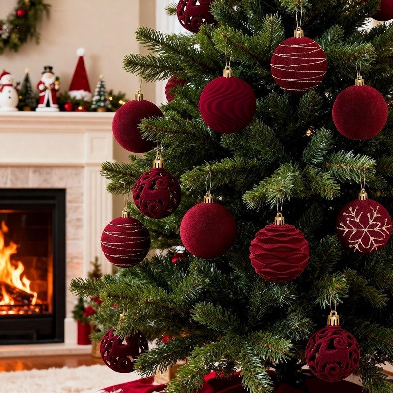 Artmag - Juego de 16 bolas de adornos de Navidad