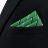 [S&W SHLAX&WING] Men's Striped Pocket Square Kelly Green Blue Stripe