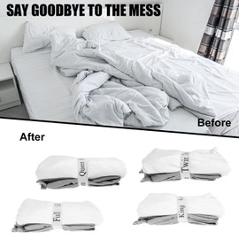 12Pcs Bed Sheet Organizer Bands, Elastic Polyester Bedding Sheet Straps for Closet, Space Saving Closet Organization Sheet Straps, Portable Bedsheets Bands for Foldable Bedsheet Pillow Case (Style-A)