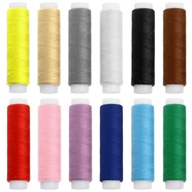 Faden & Nadel Sewing Thread Set: 12 Spools of Sewing Thread in Assorted Colours, 40/2 Made of 100% Polyester, Length: 45 m Each