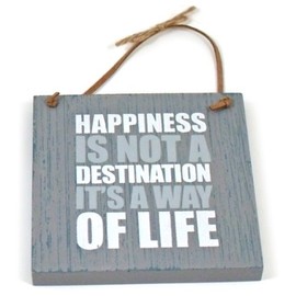 Heartwarmers 1-Piece Wood Wooden Fun Quotes on Life Keepsake Gift Hanger Sign Way of Life, Grey