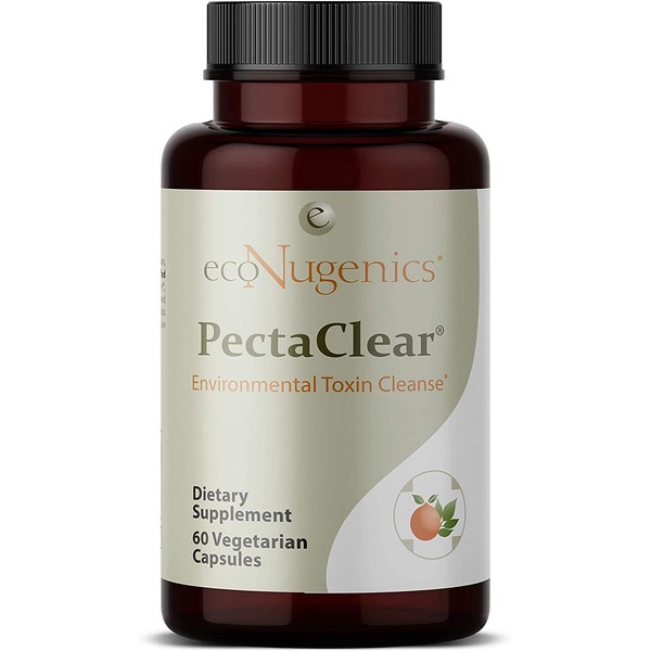 EcoNugenics PectaClear Healthy Detoxification Supplement with Modified Citrus Pectin and Alginate - Provides Safe and Natural Support Against Environmental Toxins and Pollutants (60 Capsules)