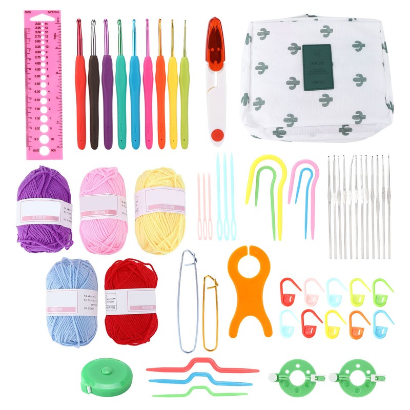 12 Pcs Crochet Needle Set Aluminum Oxide Weaving Sewing Knitting