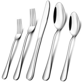 Silverware Set 20-Piece, Wildone Stainless Steel Flatware Cutlery Set Service for 4, Tableware Eating Utensils Include Knife/Fork/Spoon, Mirror Polished, Dishwasher Safe