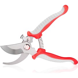Pruning Shears Garden Scissors Patch Ergonomic Grip Lightweight Hand Secateurs Cutting Tool Stainless Steel Sharp Blade Clipper for Pruning,Trimming Shears with Locking Mechanism (Red)